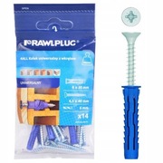 Kołek uniwersalny 6x30mm z wkrętem 14szt