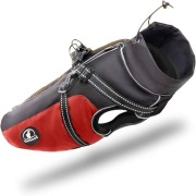 Kurtka przeciwdeszczowa dla psa z szelkami