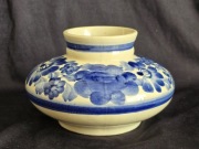 Wazon pekaty  fajansowy, fajans Włocławek kobaltowy retro prl 