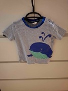 74 cm H&M niebieska bluzka koszulka T-shirt dla chłopca biała w paski