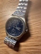 Concorde Quartz vintage granatowy zegarek retro stalowa bransoleta
