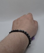 Bransoletka onyks, obsydian i oko tygrysa 8 mm/19 cm