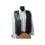 Kamizelka skórzana czarna L XL 40 42 44 unisex vintage casual