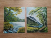 WYPRZEDAŻ KOLEKCJI: ZESTAW RĘCZNIE MALOWANYCH OBRAZÓW - BARWNY PEJZAŻ