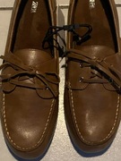 ZARA buty mokasyny loafersy lordsy wiązane płaskie brązowe camel 42