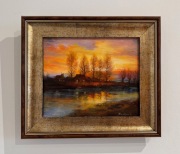 Słowikowski - pejzaż olejny na płótnie 26x21cm