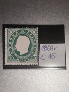 Znaczek reis 10  1868 rok czysty bez kleju