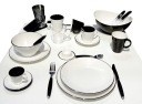 Zestaw obiadowy 16el. Linea Black melamina Gimex