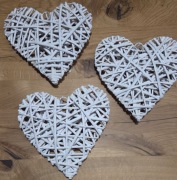 Wiklinowe serca 3 sztuki