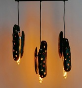Ciekawy żyrandol,melamina, 3 źród.światła,handmade