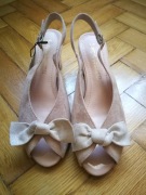 Wizytowe sandały beżowe na słupku, Sergio Leone 39