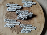 Napis emblemat dekoracja Pierwsza Komunia Święta  