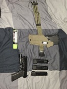 P80 Glock 19 latarka i koli magazynek kabura  replika pistoletu zestaw asg