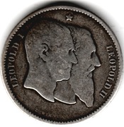 Belgia 1 frank, 1880  r 50-lecie niepodległości