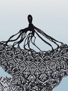 HAMAK OGRODOWY turystyczny 1-OSOBOWY POKROWIEC huśtawka AZTECKI WZÓR CZARNY