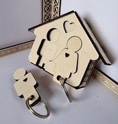 Mały wieszak na klucze Domek 3D LOFT