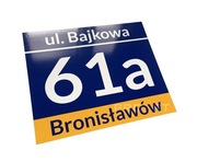METALOWA tabliczka adresowa numer domu dom budynku warszawska 30x25 O+
