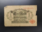 Banknot 1 Marka Niemcy 1914 I Wojna Światowa Darlehenskassenschein obiegowy