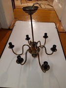 Żyrandol mosiężny 6-ramienny z czasów PRL