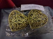 Złote ozdoby zawieszki bożonarodzeniowe z tworzywa sztucznego