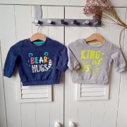 bluza 68 komplet bluzy zestaw szara granatowa bawełniana długi rękaw wiskoz