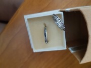 Pierścionek obrączka srebro 925 cyrkonie