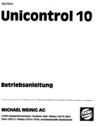 Okniarka Weinig Unicontrol 10 - instrukcja obsługi DTR