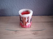 Szklana podstawka pod świece i świeczki, świecznik