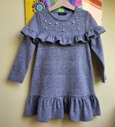 Reserved sukienka 116 krata czara perły trapezowa