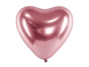Balony Glossy 30 cm, Serca, różowe złoto
