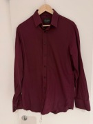 Koszula Wólczanka 42 slim | bordowa | 100% bawełna