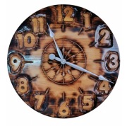 Zegar ścienny , drewno bukowe, rzeźbiony 40cm.