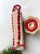 Zestaw „Karminowa Elegancja” – naszyjnik + bransoletka