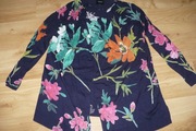 Sweter Desigual r.  XXL, granatowy wzór kwiatów, piękny bez zapięcia tanio!