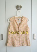 100% LEN bluzka Talbots vintage floral premium koszula S boho cottagecore