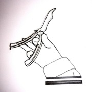 NÓŻ MOTYLKOWY | Lineart w kolorze czarnym (PLA) - DRUK3D