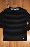 Sweter Jack and Jones r. S cienki czarny w paski bawełniany unisex dł rękaw