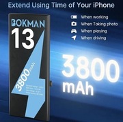 Zamiennik baterii Bokman iPhone 13 3,82 V 3800 mAh model BK13BC z klejem