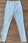Białe damskie spodnie legginsy
