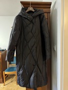 Płaszcz damski kurtka Solar XS pikowana puchowa puch 80% ciepły czarny midi