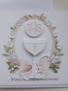 Kartka na Pierwszą Komunię ręcznie robiona