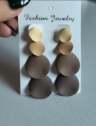 Kolczyki Coffe metalowe krople nakładane Fashion Jewelry multikolor brązowy