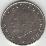 Norwegia 1 korona krone 1991 - 25 mm