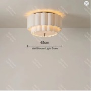 Lampa wisząca wabi sabi boho e27 tkanina biała sufitowa