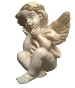 Figurki Aniołków Figurka Aniołek biały siedzący zamyślony 3cm