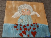 Obrazek akryl na płótnie 30x24 cm ręcznie malowany 