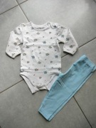 Komplet body+ leginsy dziewczynka 74/80