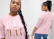 GAP bluza dresowa pudrowy róż złote logo M