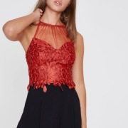 Crop top, bralet, aplikacje z liści, wesele