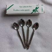 Komplet 4 posrebrzonych łyżeczek w stylu Art Deco